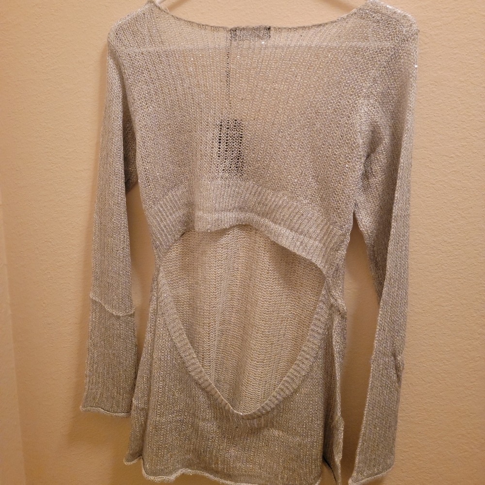 Gray knitted sweater